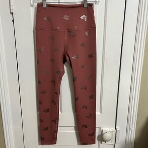 Beyond Yoga Leggings Yoga Pants High Waisted Iridescent Butterflies Pink XS A